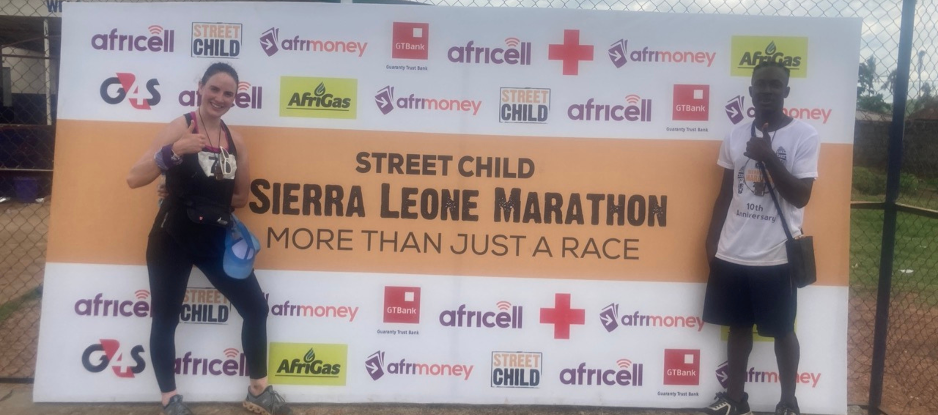 Marie Caine completes the Sierra Leone marathon